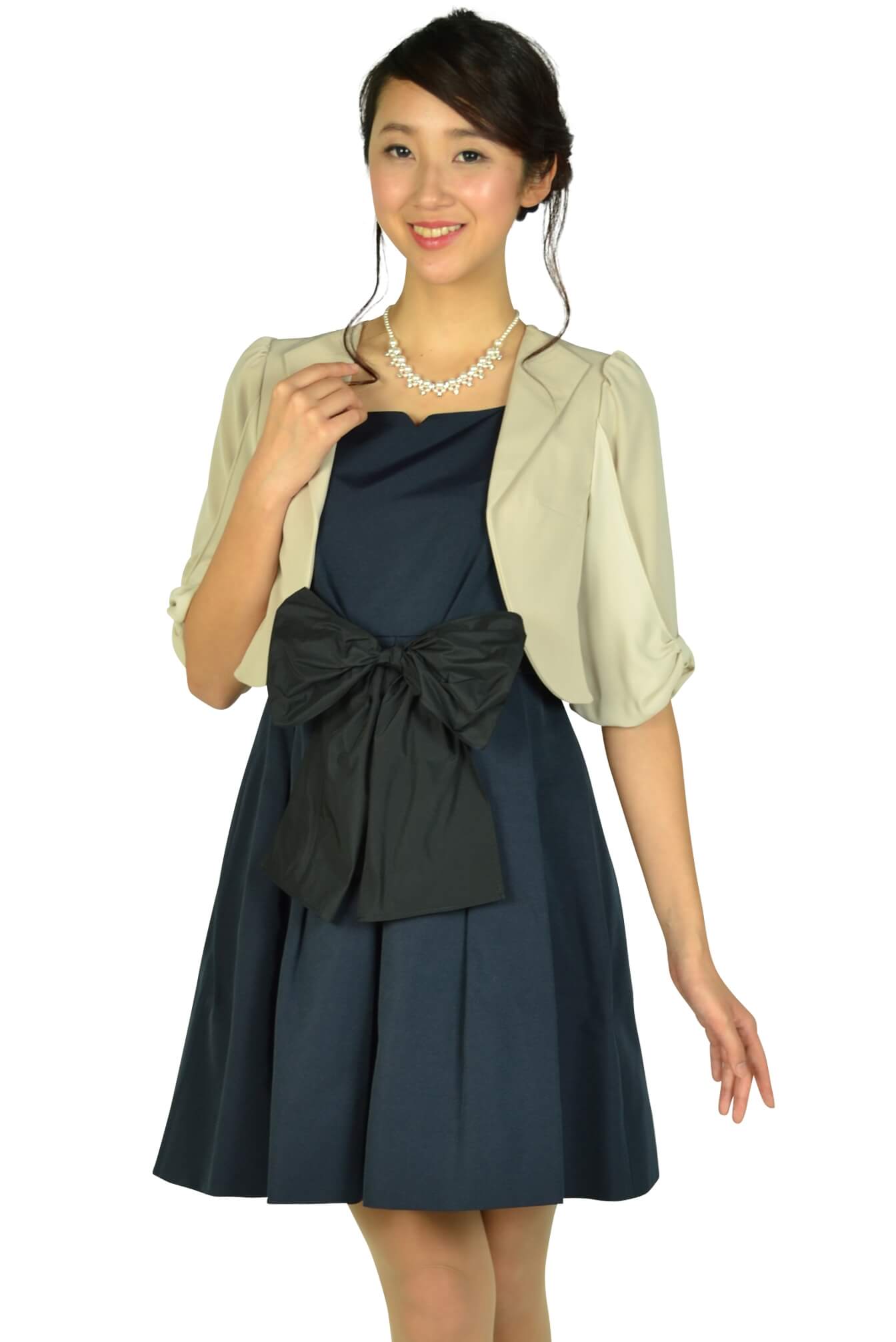 ジルスチュアート(JILLSTUART)ハートシェイプドネックネイビードレスセット