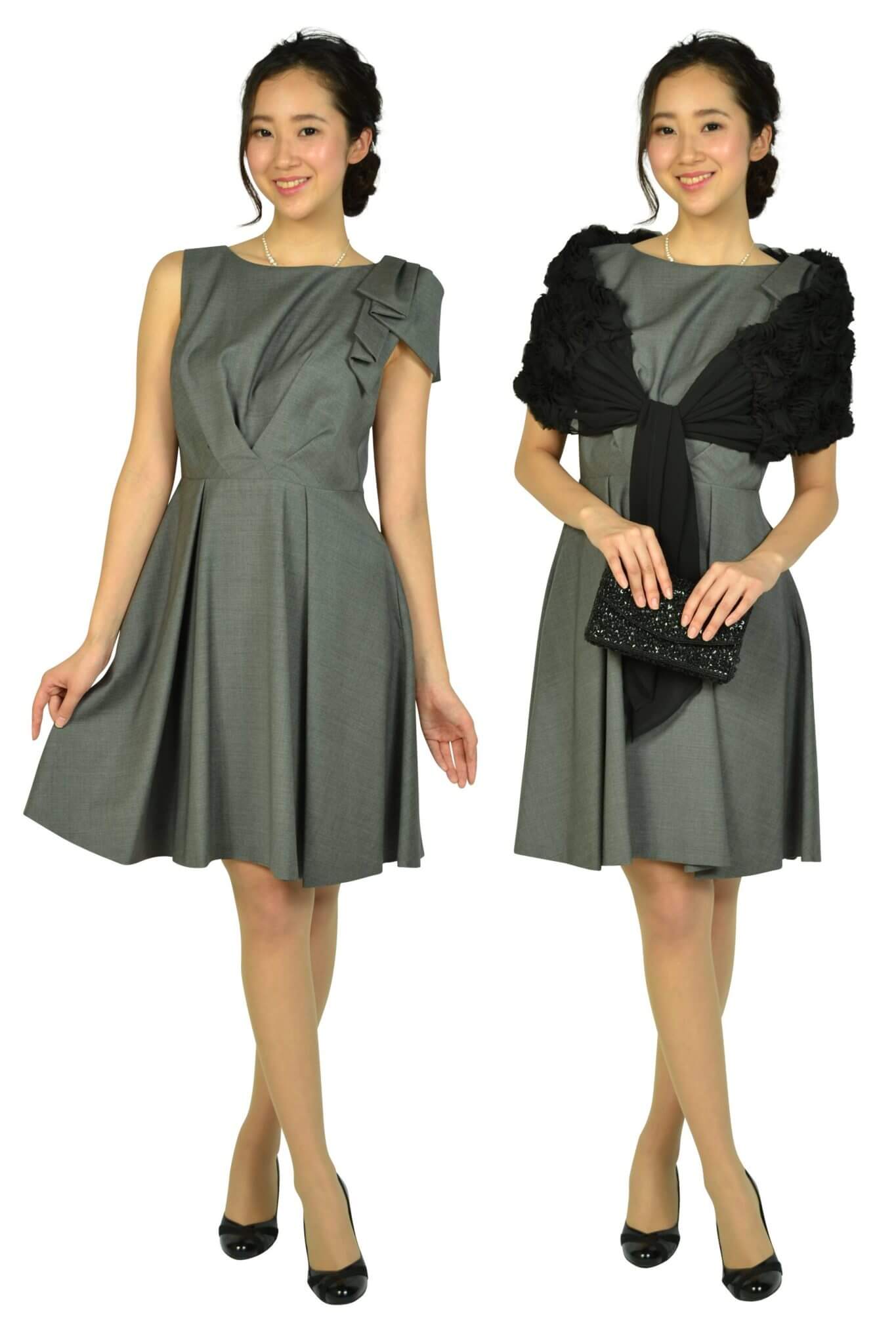 ランバンオンブルー(LANVIN en Bleu) ワンポイントグレータックドレス