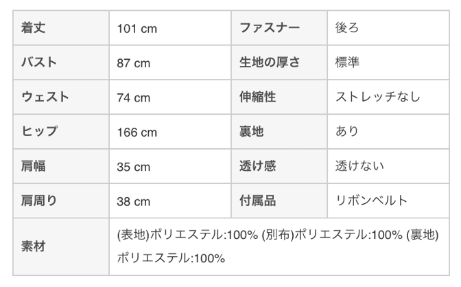 徹底したおサイズ表記が参考