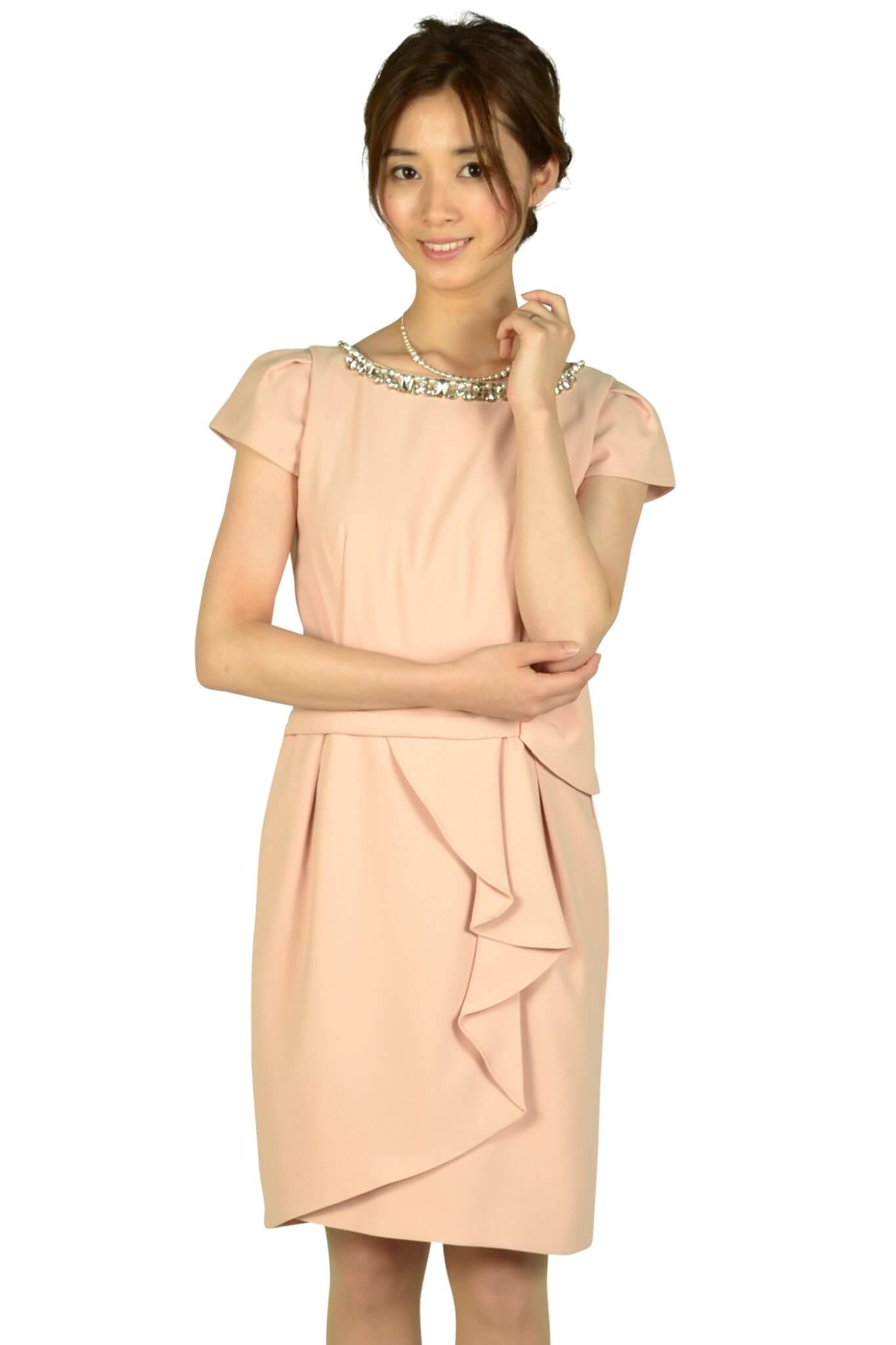 アプワイザー・リッシェ （Apuweiser-riche）ウエストタック袖付きピンクドレス