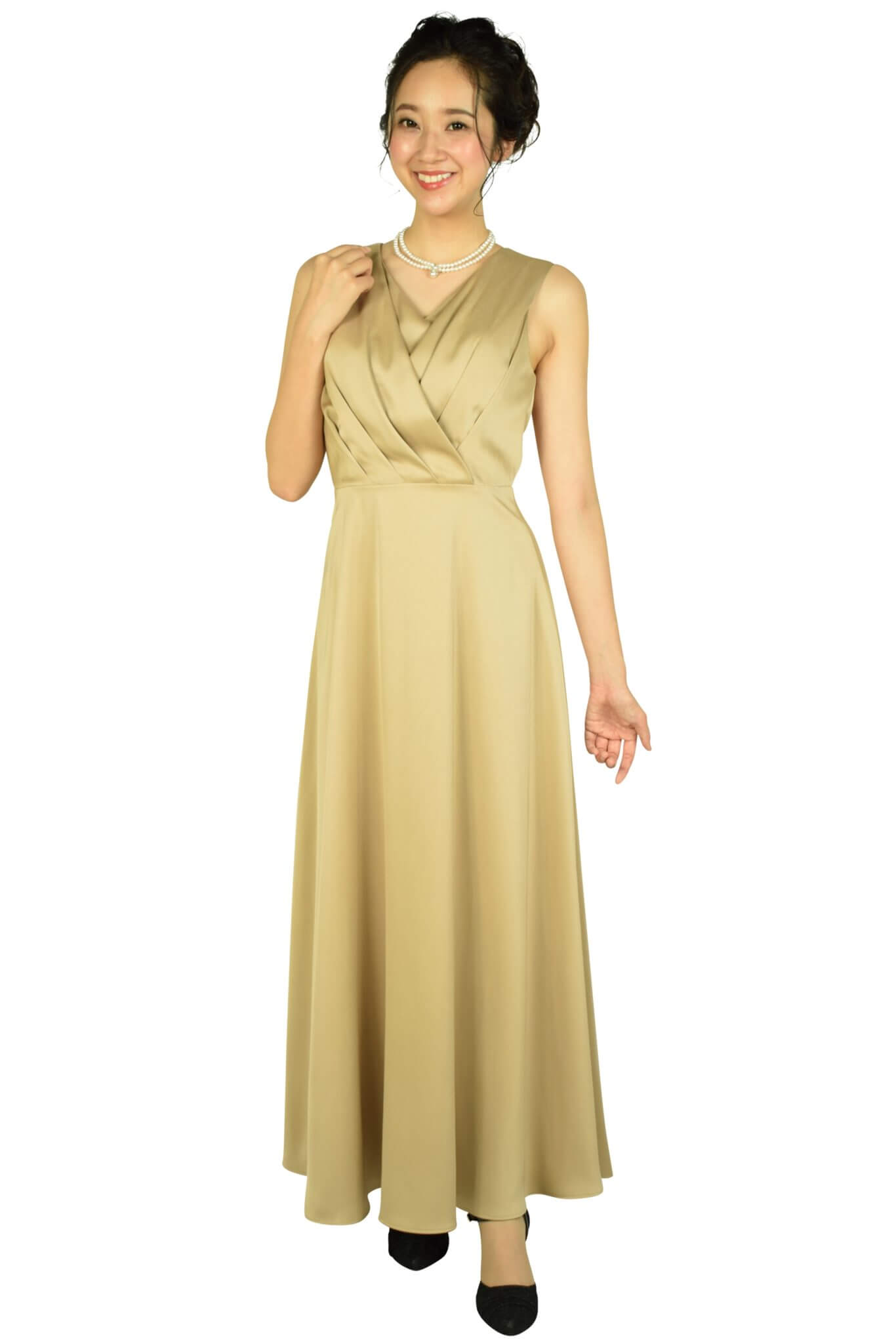 エルモソ リュクス (Hermoso luxe)カシュクールベージュロングドレス